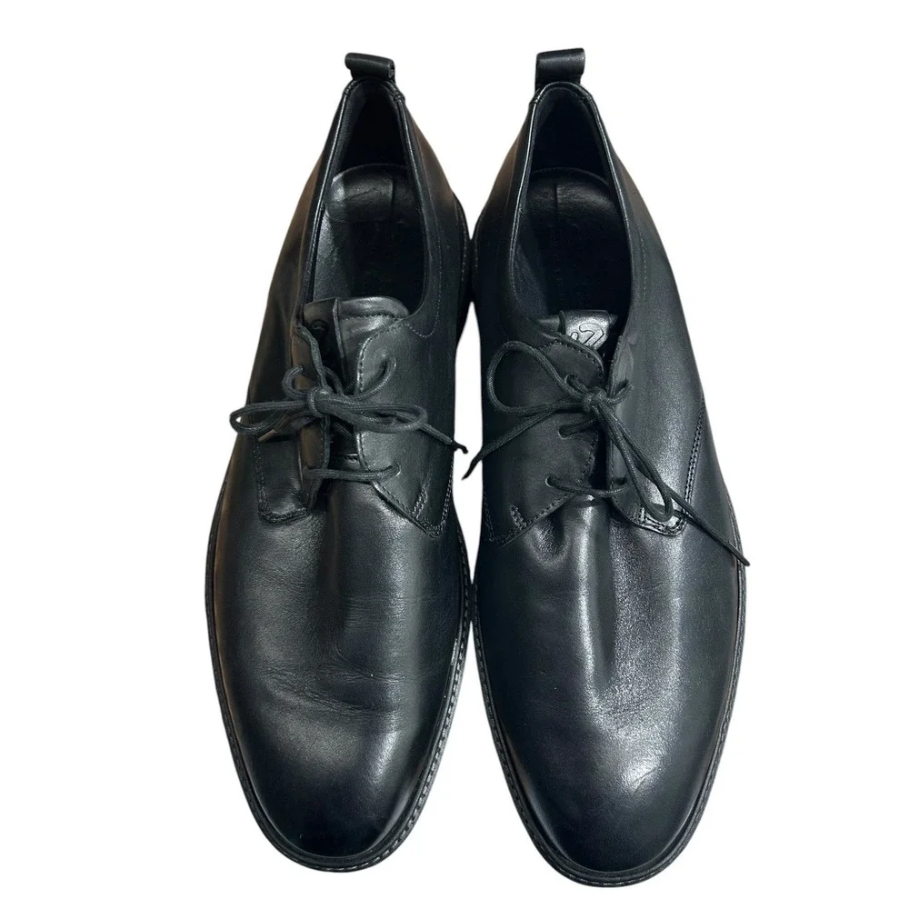 ECCO ST.1 Hybrid Lite Mens Black Leather Plain Toe Derby Shoes EU 47 US 13